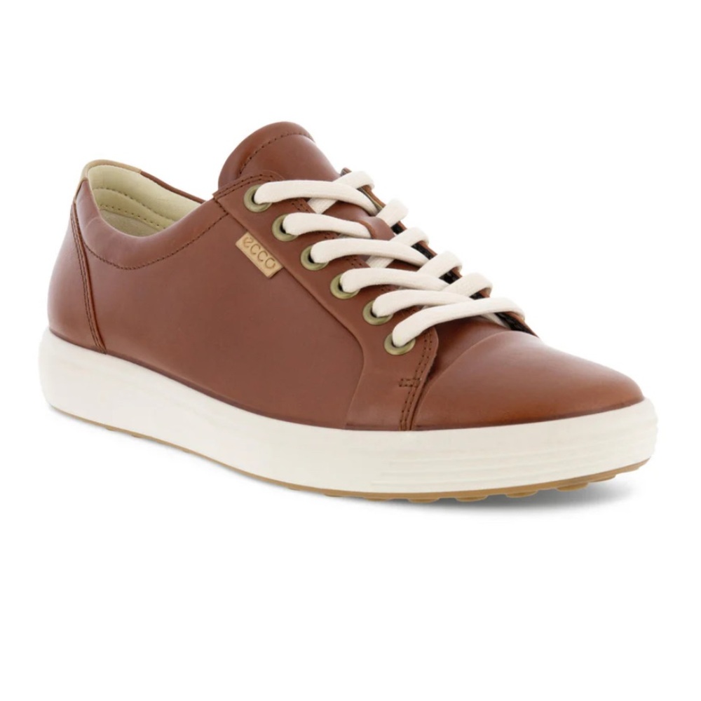 NWT ECCO Soft 7 Cognac Leather Sneakers | Women’s 39 (8-8 1/2) - Picture 10 of 10